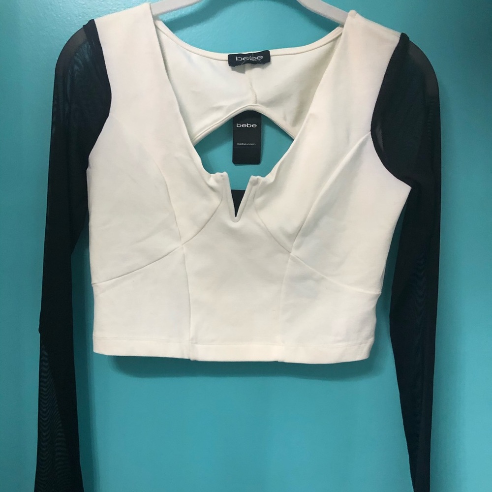 NWT Bebe Open Back Crop Top